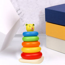 Plastic Baby Kids Teddy Stacking Ring Jumbo Stack Up Educational Toy 5pc - luckystorebuy.in