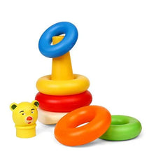 Plastic Baby Kids Teddy Stacking Ring Jumbo Stack Up Educational Toy 5pc - luckystorebuy.in