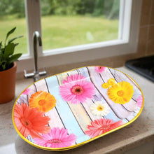 Plastic Flower Printed Design Serving Tray (3 Pcs Set / Mix Color) - luckystorebuy.in
