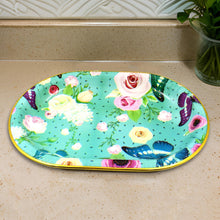 Plastic Flower Printed Design Serving Tray (3 Pcs Set / Mix Color) - luckystorebuy.in