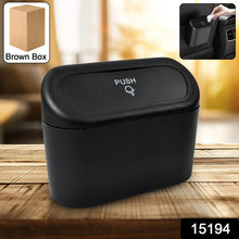 Plastic Mini Car Trash Can / Bin with Lid (1 Pc / With Brown Box) - luckystorebuy.in