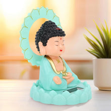 Plastic Solar Powered Moving Head Sitting Action Buddha Statue (1 Pc / Mix Color) - luckystorebuy.in