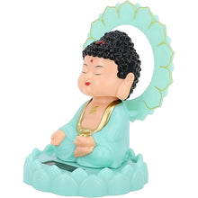 Plastic Solar Powered Moving Head Sitting Action Buddha Statue (1 Pc / Mix Color) - luckystorebuy.in