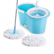 Plastic Spinner Bucket Mop 360 Degree Self Spin Wringing with 2 Absorbers for Home and Office Floor Cleaning Mops Set - luckystorebuy.in