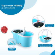 Plastic Spinner Bucket Mop 360 Degree Self Spin Wringing with 2 Absorbers for Home and Office Floor Cleaning Mops Set - luckystorebuy.in