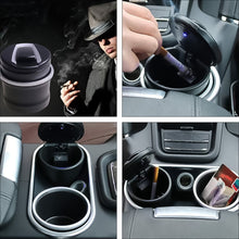 Portable Car Ashtray with Lid and Blue LED Light (1 Pc / With Color Box) - luckystorebuy.in