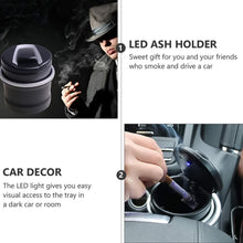 Portable Car Ashtray with Lid and Blue LED Light (1 Pc / With Color Box) - luckystorebuy.in