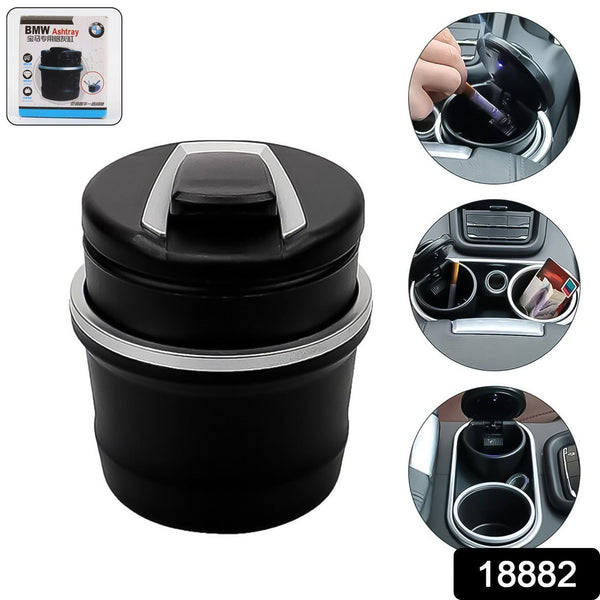 Portable Car Ashtray with Lid and Blue LED Light (1 Pc / With Color Box) - luckystorebuy.in