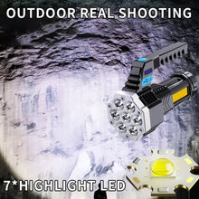 Portable Flashlight / Torch COB 7LED Hand Light USB Rechargeable Light with Side Light (1 Pc) - luckystorebuy.in