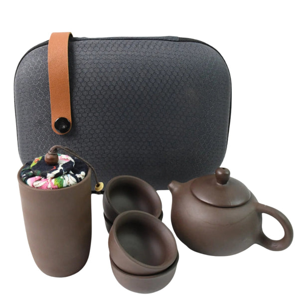 Portable Kung Fu Tea set with a portable travel bag (set of 6pcs) - luckystorebuy.in