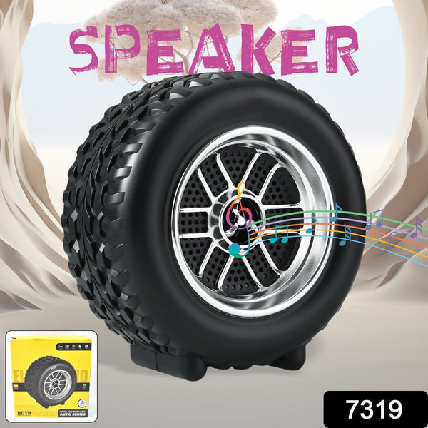 Portable Tyre / Wheel Shape Wireless Bluetooth Speaker (1 Pc) - luckystorebuy.in