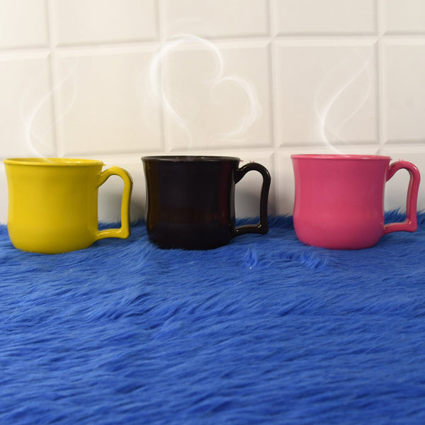 Premium Plastic Coffee / Tea Cups / Mug with Handle (1 Pc / Loose / Mix Color) - luckystorebuy.in
