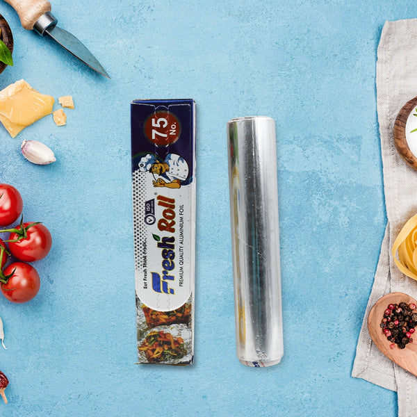 Premium Quality Aluminum Foil Roll Heavy Duty Non Stick Thick Aluminum Foil Sheet Baking Grilling Tool Width 295mm (1Pc) - luckystorebuy.in