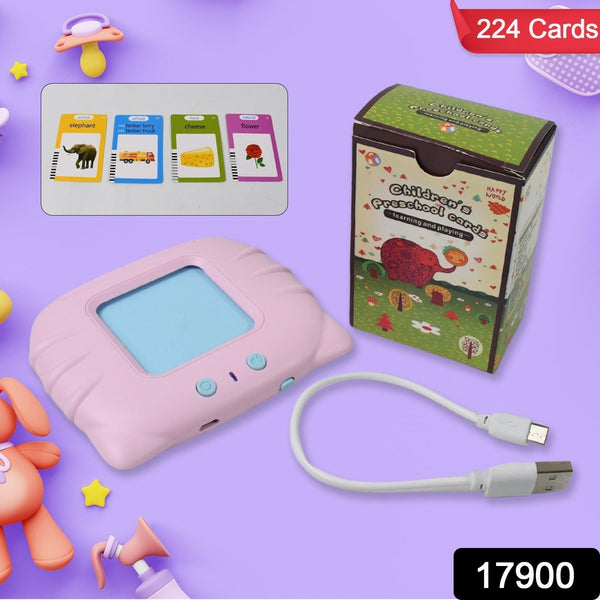 Preschool Learning Toys Flash Cards for Small Kids Educational Toys English Words Learning Machine for Kids with 224 Words, Birthday Gift for Kids Intelligent Electric Kids Language Card (1 Set) - luckystorebuy.in