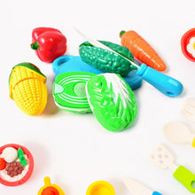 Realistic slice - able fruits and vegetables cut in 2 part play toy set - luckystorebuy.in