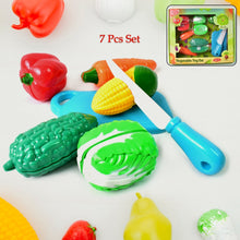 Realistic slice - able fruits and vegetables cut in 2 part play toy set - luckystorebuy.in