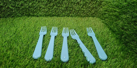 Reusable Premium Heavy Weight Plastic Forks, Party Supplies, One Size, plastic 5pc Serving Fork Set for kitchen, Travel, Home (5pc) - luckystorebuy.in