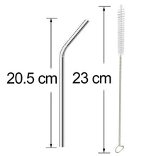 Reusable Stainless Steel Drinking Straws Bent (4 Bent Straws, 1 Brush) - luckystorebuy.in