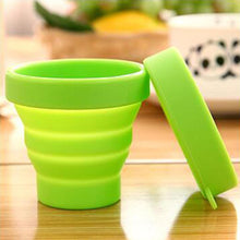 Round Silicone Foldable Glass / Cup, Foldable Travel Mug With Lid (1 Pc) - luckystorebuy.in