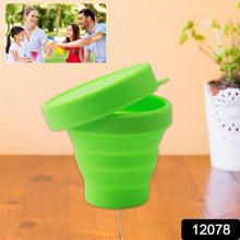 Round Silicone Foldable Glass / Cup, Foldable Travel Mug With Lid (1 Pc) - luckystorebuy.in