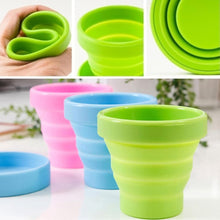 Round Silicone Foldable Glass / Cup, Foldable Travel Mug With Lid (1 Pc) - luckystorebuy.in