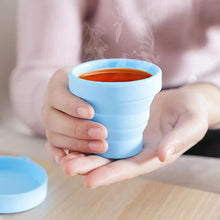 Round Silicone Foldable Glass / Cup, Foldable Travel Mug With Lid (1 Pc) - luckystorebuy.in