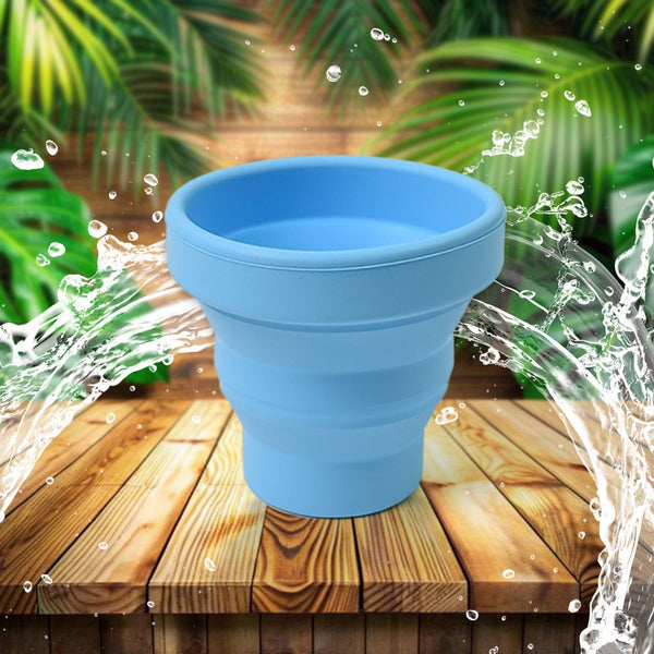 Round Silicone Foldable Glass, Foldable Travel Mug Without Lid (1 Pc) - luckystorebuy.in