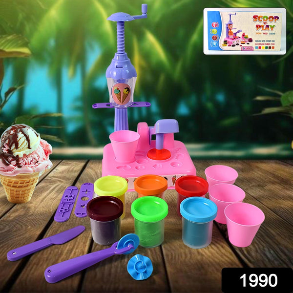 Scoop and Play Set, Color Dough for Kids Play Toys, Ice Cream Maker Machine (36 Pcs Set) - luckystorebuy.in