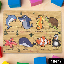 Seawater Animal Wooden Puzzle Learning Educational Board (1 Set) - luckystorebuy.in