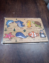 Seawater Animal Wooden Puzzle Learning Educational Board (1 Set) - luckystorebuy.in