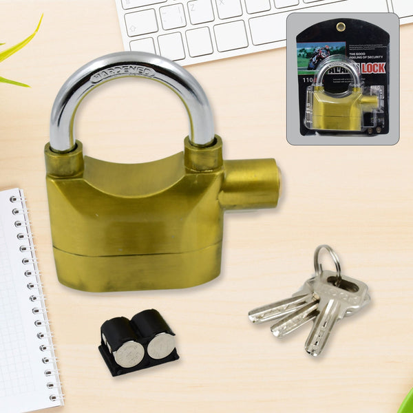 Security Alarm Metallic Lock System with 3 Keys (1 Set / Mix Color) - luckystorebuy.in