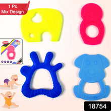 Silicone Baby Teether Pack of 1 (Mix Design & Color) - luckystorebuy.in