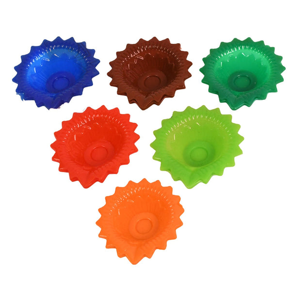 Silicone Diya for Diwali Attractive Design Colourful Diya Combo (6 Pcs Set) - luckystorebuy.in