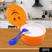 Smily Plastic lunch box, Small Box With 2in1 Spoon pack of 1 - luckystorebuy.in