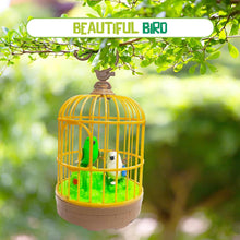 Sound Activated Chirping Bird in Hanging Cage, Beautiful Pinjra Bird Toy (1 Pc / Battery Not Operated) - luckystorebuy.in