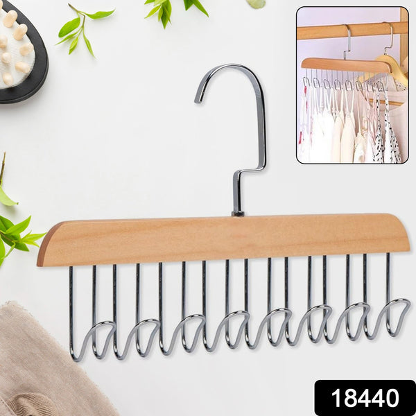 Space Saving 8 Hooks Wooden Hangers (1 Pc) - luckystorebuy.in