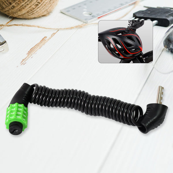 Spiral Cable Lock | 4 - Digit Combination Code | Bicycle Security Lock (1 Pc) - luckystorebuy.in