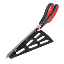 Stainless Steel Pizza Cutter Scissors Plastic Handle with Removable Spatula - luckystorebuy.in