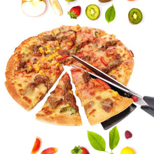 Stainless Steel Pizza Cutter Scissors Plastic Handle with Removable Spatula - luckystorebuy.in