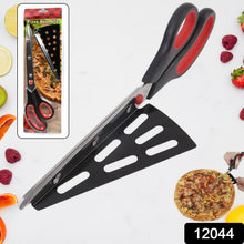 Stainless Steel Pizza Cutter Scissors Plastic Handle with Removable Spatula - luckystorebuy.in