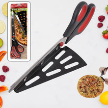 Stainless Steel Pizza Cutter Scissors Plastic Handle with Removable Spatula - luckystorebuy.in