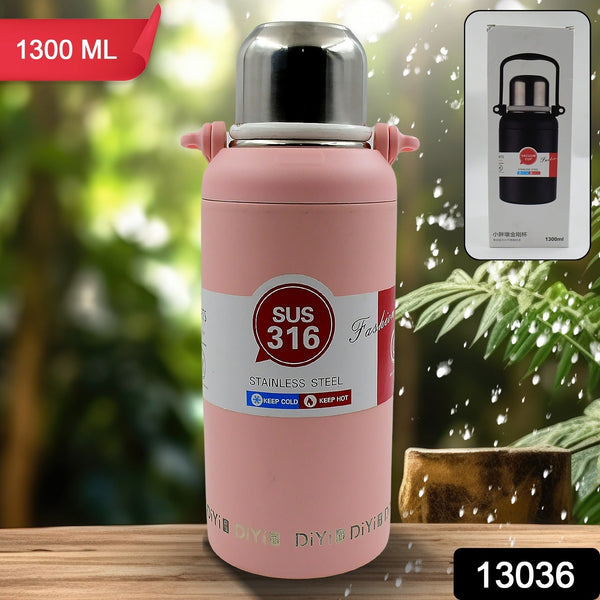 Stainless Steel tumblers 316 Stainless Steel, Vacuum Insulated Cup / Bottle, Portable Travel Kettle / Water Bottle with Handle, Outdoor Large Capacity Sports Kettle Cups / Bottle (1300 ML) - luckystorebuy.in