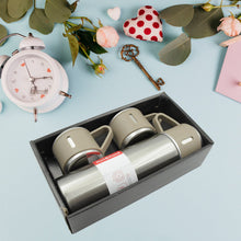 Stainless Steel Vacuum Flask Set with 3 Steel Cups Combo for Coffee Hot Drink and Cold Water Flask Ideal Gifting Travel Friendly Latest Flask Bottle. (500ml) - luckystorebuy.in