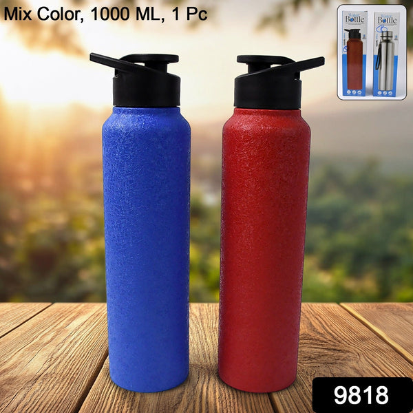 Stainless Steel Water Bottle, Fridge Water Bottle (1000ML / Mix Colour / 1 Pc) - luckystorebuy.in