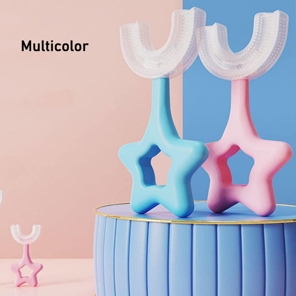 Star / U - Shape Silicone Manual Toothbrush (1 Pc) - luckystorebuy.in