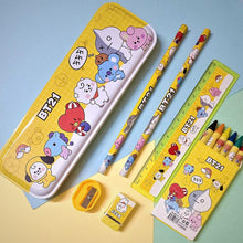 Stationery Kit for Kids - Metal Pencil Box, Sharpener, Pencil & Eraser (12 Pc Set) - luckystorebuy.in