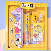 Stationery Kit for Kids - Metal Pencil Box, Sharpener, Pencil & Eraser (12 Pc Set) - luckystorebuy.in