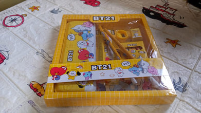 Stationery Kit for Kids - Metal Pencil Box, Sharpener, Pencil & Eraser (12 Pc Set) - luckystorebuy.in
