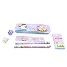 Stationery Kit for Kids - Metal Pencil Box, Sharpener, Pencil & Eraser (12 Pc Set) - luckystorebuy.in