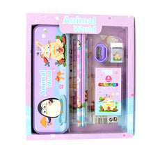 Stationery Kit for Kids - Metal Pencil Box, Sharpener, Pencil & Eraser (12 Pc Set) - luckystorebuy.in